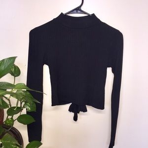 Open Back Ribbed Crop Top